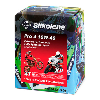 Aceite Silkolene Pro 4 10W40 XP Cube 4L - nw