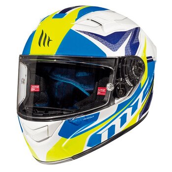 Casco MT KRE Lookout G6 blanco azul amarillov