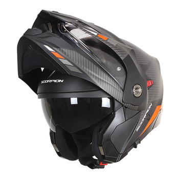 Casco Scorpion ADX-2 Camino Negro mate Plata Naran