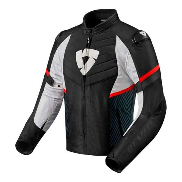 Giacca Moto Tessile Revit Quantum 2 H2O - Impermeabile, Protettiva, Nero/Blu, Taglia S