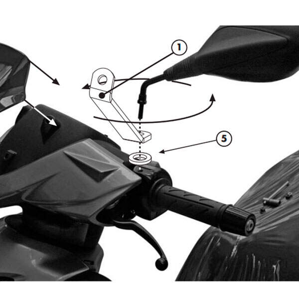 GIVI A440A Windshield Mount Kit For Kymco Agility 50-125-150-200 R16