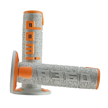 Puños Domino Off Road RPS Gris - Naranja Cerrados
