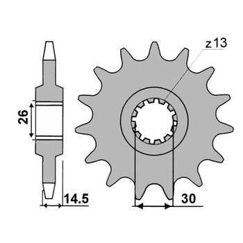 Piñón JT 1332 de acero con 16 dientes