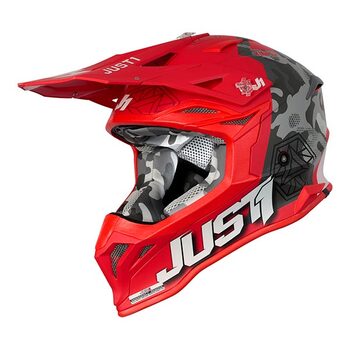 Casco Just1 J39 Kinetic Camo Rojo Gris