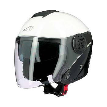 Casco Jet Astone DJ10-2 Radian Negro Blanco Brillo