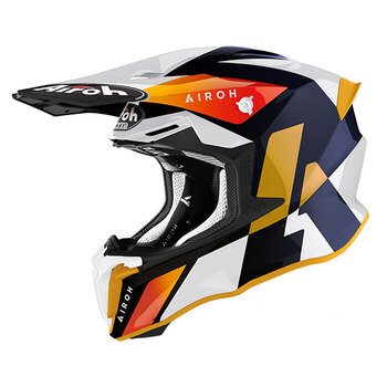 Casco Airoh Twist 2.0 Lift Blanco Azul Brillo