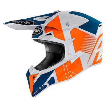 Casco Airoh Wraap Raze Naranja Blanco Mate