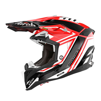 Casco Airoh AV3LE55 Aviator 3 League Rojo Brillo