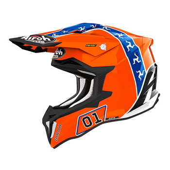 Casco Airoh STH32 Strycker Hazzard Naranja Brillo