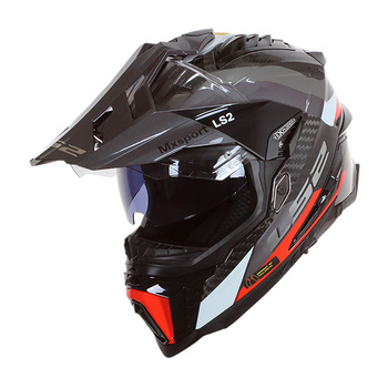 Casco LS2 MX701 C Explorer Frontier Titanio Rojo