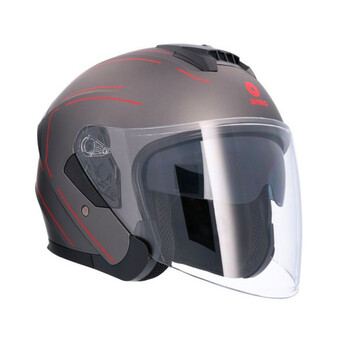 Casco Jet Shiro Osaka SH-451 Laser Metallic Negro 