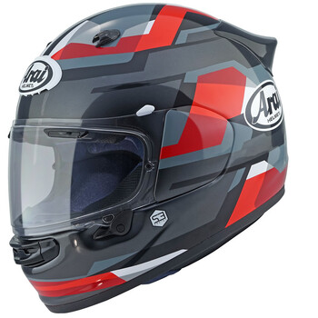 Casco ARAI QUANTIC Abstract Rojo Gris Negro
