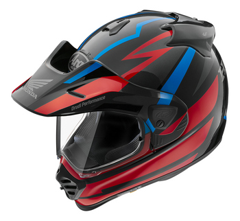 Casco ARAI TOUR-X5 Honda Africa Twin Rojo Azul Neg