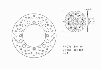 Disco Freno Brembo Serie Oro Fijo - 68B407C7