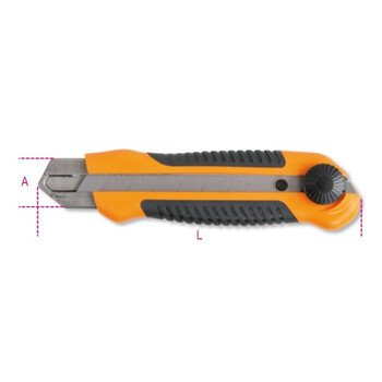 Cutter de 25 mm, mango en bimaterial antideslizant