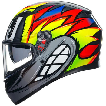 Casco AGV K3 Birdy 2.02 Gris Amarillo Rojo