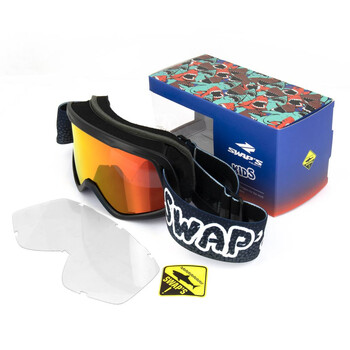 Gafas de Cross Bubble Infantil Negro / Espejo Rojo