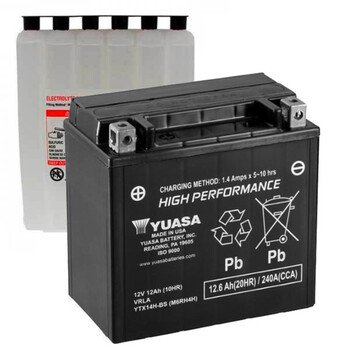 Bateria Yuasa YTX14H-BS AGM - YTX14HBS